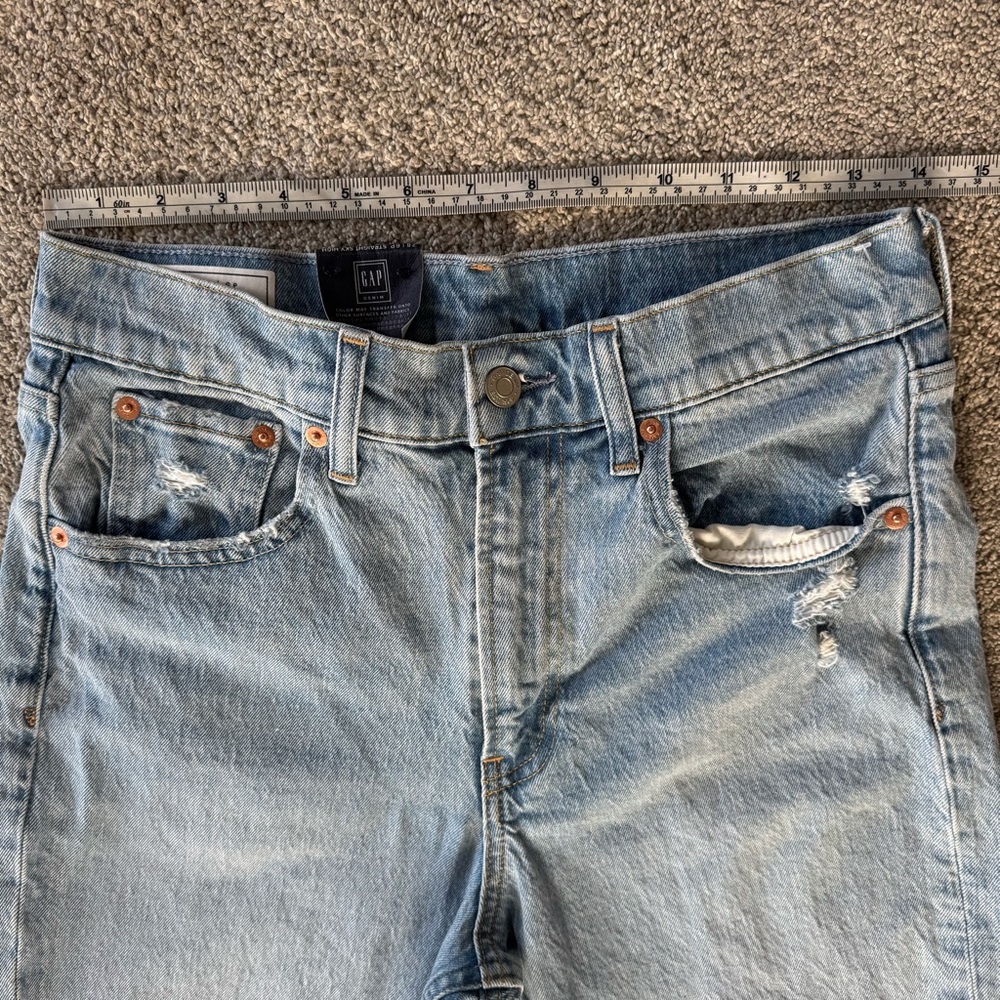 Gap Sky High Distressed Straight Leg Jeans 28 6P - Picture 7 of 12